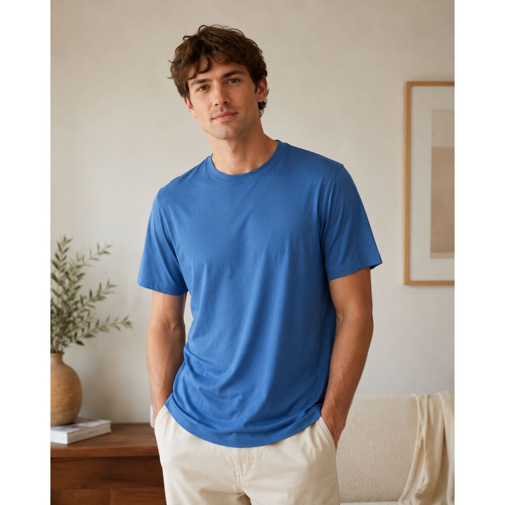 Jack Archer Modal Anytime Tee Shirt Medium Blue Soft Stretch Crewneck Essential